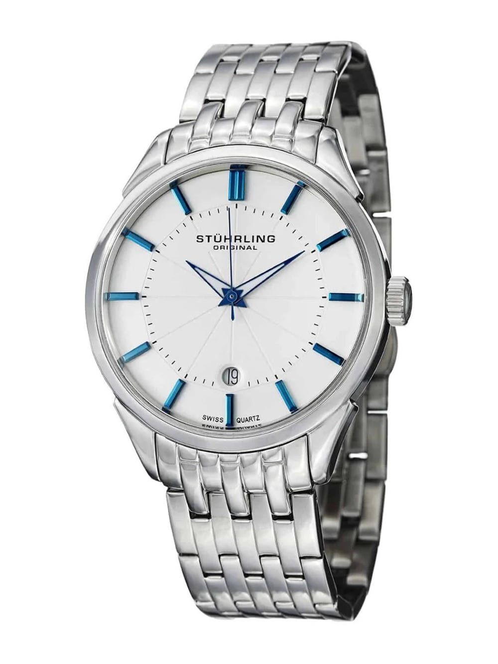 Stuhrling Original Men's Silver Watch Arlington 461 Quartz 40mm Classic
